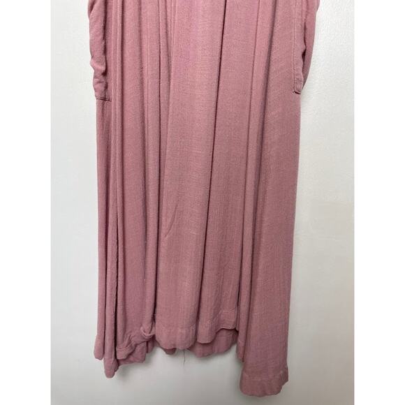 Good Luck Gem Womens Size S Pink Button Down Sleeveless Midi Sun Dress Pockets - Picture 8 of 14